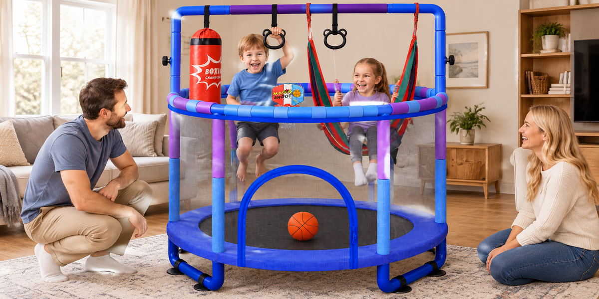 6-in-1 Kids Trampoline: One Playset, More Ways to Play