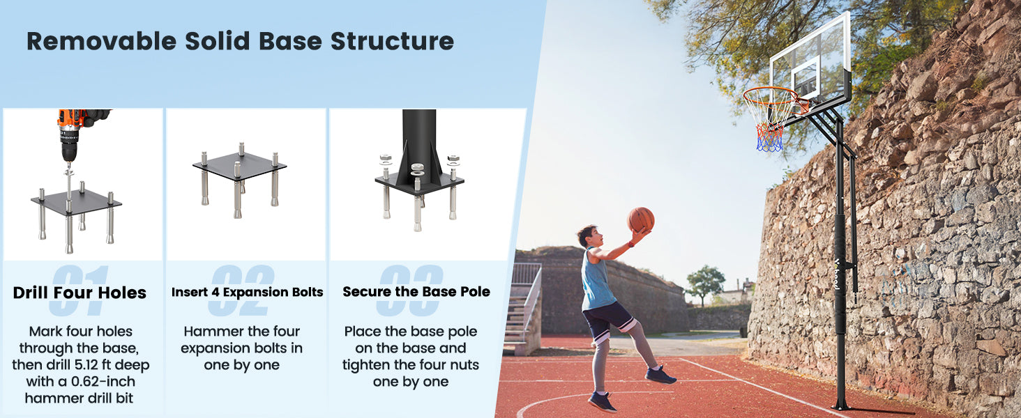 Yohood In Ground Basketball Hoop S210D